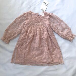 Zara Girls Embroidered Tulle Dress